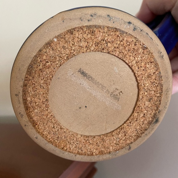 The Players Golf Championship Pottery Drip Glaze Blue Mug w/Cork Bottom - Picture 2 of 7